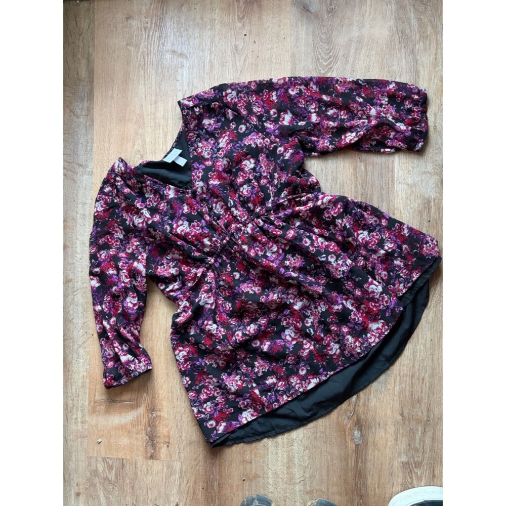 Isabella Maternity Pink Floral Empire Waist Tie Tunic Top
